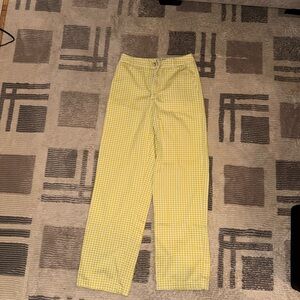 Aritzia Green/Yellow Checkered Pants